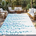 thumbnail image 2 of Blue Outdoor Rug for Patio/Deck/Porch, Non-Slip Large Area Rug 5 x 8 Ft, Polka Dots Watercolor Abstract Art Indoor Outdoor Rugs Washable Area Rugs, Reversible Camping Rug Carpet Runner, 2 of 8