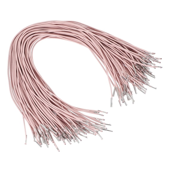 Uxcell 18 Inch Elastic Barbed Cord 2 mm Loop Stretch Round String with Metal Barb Fasteners, Rose Gold 100 Pcs