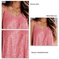 thumbnail image 4 of Blusa sin mangas con cuello redondo y lentejuelas para mujer Top camisola brillante Blusa encantadora de verano, 4 of 4