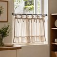 thumbnail image 6 of Curtain Tier Bow Ruffled Window Valance For Kitchen Small Window Decoration, 6 of 9