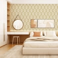 thumbnail image 4 of Papel pintado con patrón geométrico minimalista amarillo y blanco moderno, película de vinilo autoadhesiva impermeable para baño, sala de estar, dormitorio, muebles de cocina, 44,5x1000cm TUNC Sencillez, 4 of 5