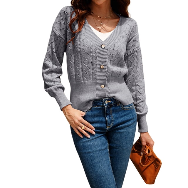 Txlixc Cardigan de primavera y otoño para mujeres Txlixc moda