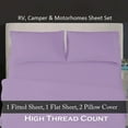 thumbnail image 2 of BedDecor - All Weather RV Camper Sheet Set (Lilac|30"x80"|Drop Length-8") | 600 Thread Count Egyptian cotton | 1 Piece Fitted Sheet 1 Piece Flat Sheet & 2 Piece Pillow Cover, 2 of 3