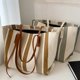 thumbnail image 3 of LHSHID Casual Canvas Totes Bags For Women Shoulder Bag Women's Big Capacity Striped Handbag Designer Tote Shopper Bag, 3 of 6