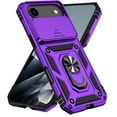 thumbnail image 2 of ELEHOLD Rugged Case for iPhone 17 Air Heavy Duty Case with Slide Camera Lens Cover 360° Rotation Ring Holder Kickstand Magnetic Shockproof Protective Case for iPhone 17 Air,Purple, 2 of 10