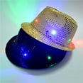 thumbnail image 4 of Leaveforme Jazz Hat 1 Pack LED Light Up Sequin Fedoras Hats for Men & Women | Mardi Gras Party Supplies, 4 of 8