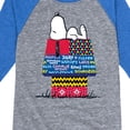 thumbnail image 3 of Peanuts - Snoopy Patchwork Doghouse - Toddler And Youth Raglan Graphic T-Shirt, 3 of 5