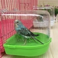 thumbnail image 3 of kusrkot Plastic Cockatiel Bird Bath Green Color 13 x 13 x 13 cm, 3 of 9