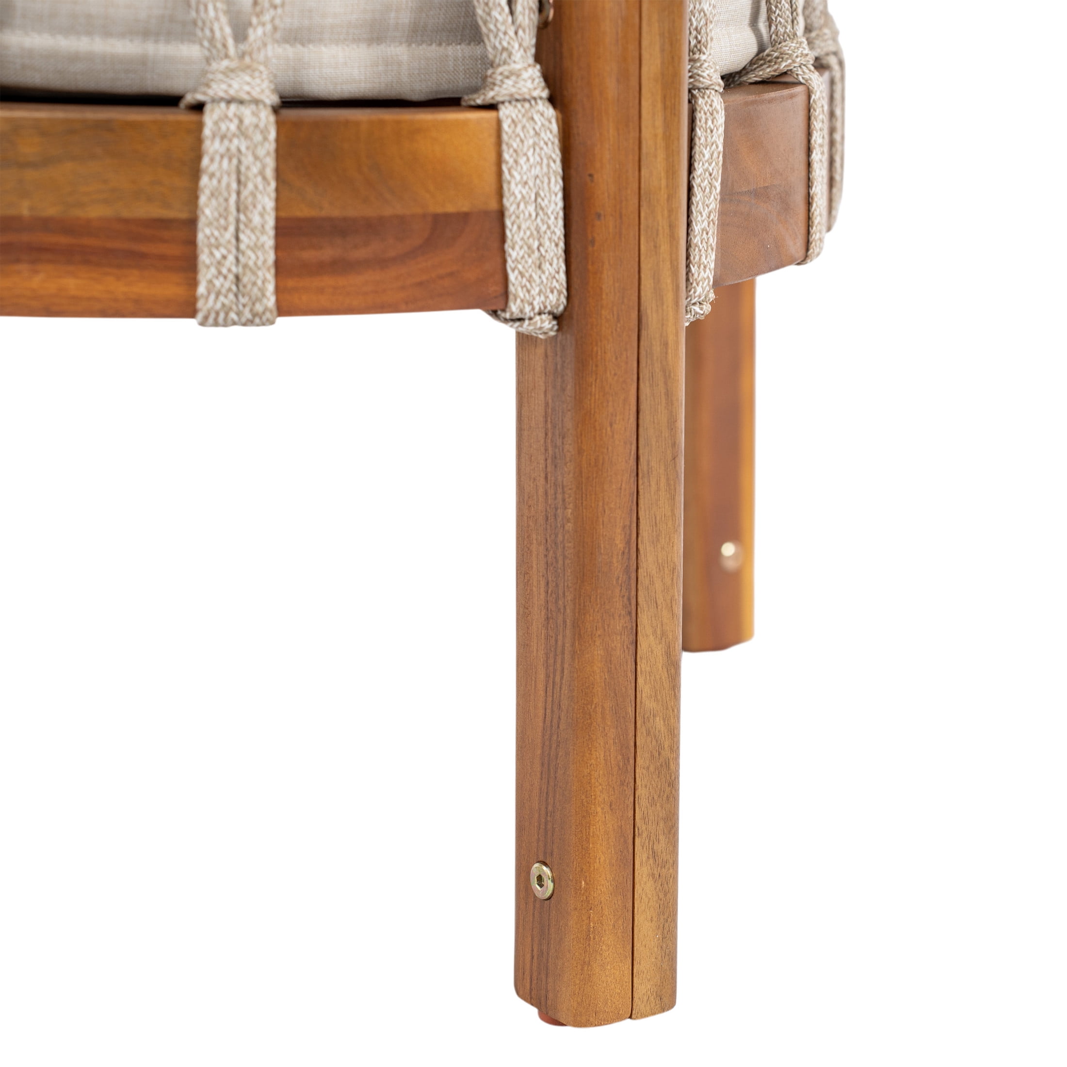 Christopher Knight Home Coastal Haven Outdoor Chair Acacia Wood with Beige Cushions, Single