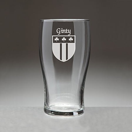 Ginty Irish Coat of Arms Tavern Glasses - Set of 4 (Sand Etched)