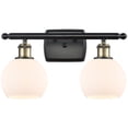 thumbnail image 2 of Innovations Lighting  Athens 2 Light 16" Bath Vanity Light Black Antique Brass/Matte White, 2 of 5