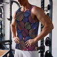 thumbnail image 3 of Wukai Colorful Shells Print Men’s Workout Tank Top Sleeveless Muscle T shirt Gym Running Fitness Tank Top-XX-Large, 3 of 7