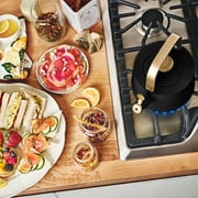 Beautiful 1.8L Ceramic Non-Stick Stovetop Tea Kettle, Black Sesame by Drew Barrymore