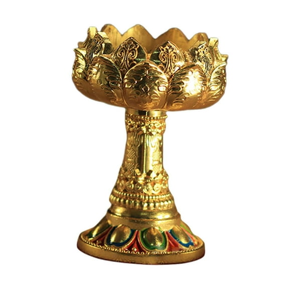 YWMJZEU Candle Holder Candle Stand Lotus Ghee Lamp Holder Butter Lamp Stand for Tabletop tall footed