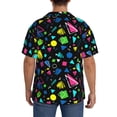 thumbnail image 7 of Balery Geometric 1980s Styled Men's Casual Button Down Shirt Short Sleeve Textured Summer Cuban Beach Shirts-XX-Large, 7 of 7