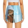 thumbnail image 4 of Goofa Funny Cat Taking a Bath Printed Women 2 in 1 Running Shorts,Quick Dry Athletic Workout Shorts,High Waisted Athletic Shorts with Liner Pockets-Small, 4 of 9
