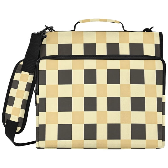 ALAZA Zipper Binder Checkered Plaid-a7 Pattern 2 inch 3 Ring 500 Sheet Capacity Trapper Keeper File Folder Organizer Bag