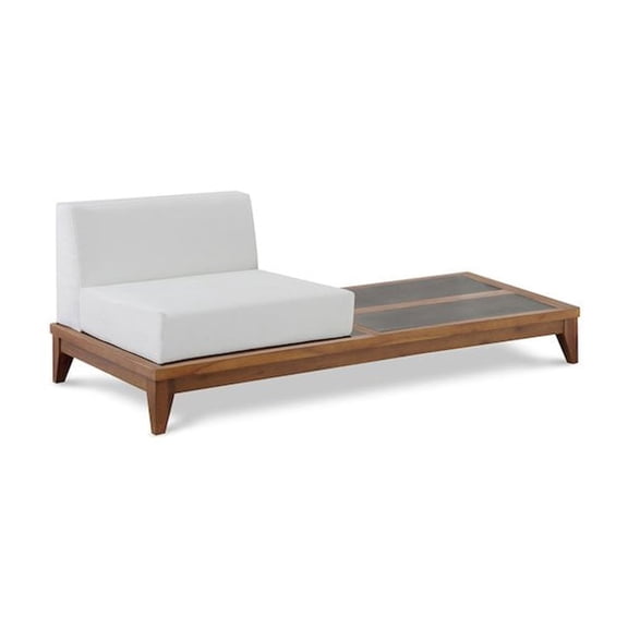 Meridian Furniture Rio Off White Water Resisting Chair w/ Integrated Table
