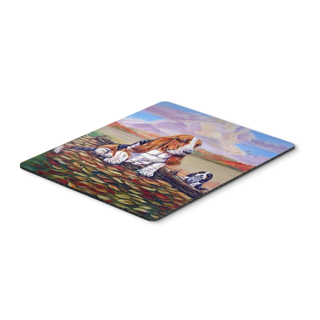 "Ratón de Caroline's Treasures / Hot Pad / Trivet, Basset Hound Little One Watching (7004MP)" Caroline's Treasures 7004MP