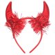 thumbnail image 1 of Diadema de cuernos de diablo, diadema de cuernos rojos, accesorio para el cabello para cosplay de Halloween, 1 of 7