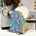 thumbnail image 3 of Colorful Mosaic Tea Towels Set of 6 Rainbow Kitchen Dish Cloth with Hanging Loop, 18"x28"Lint-Free Absorbent Towel for Kitchen Drying Wiping and Cleaning, 3 of 7