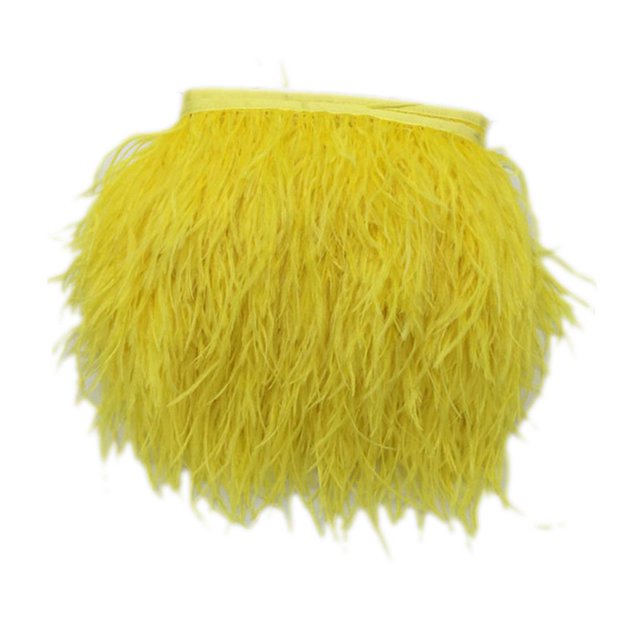 Tiras de Borlas de Plumas de Imitación Perfecl Cinta de Plumas Esponjosas Amarillo 36 Pul Pluma de avestruz
