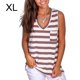 thumbnail image 1 of Camiseta de verano con cuello en V informal con parte superior sin mangas a rayas para mujer, rojo, blanco, XL Eigraketly AP002567-14, 1 of 5