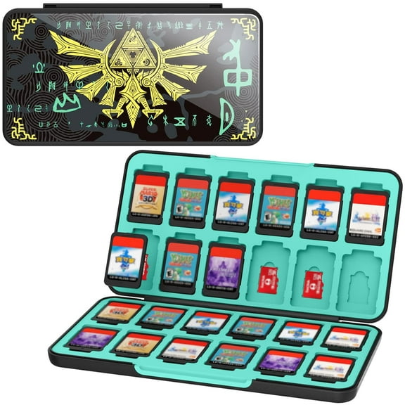Game Card Case for Nintendo Switch/OLED/Lite, Games Card Holder with 24 Game Card Slots & 24 Micro SD Card Slots-24 in 1