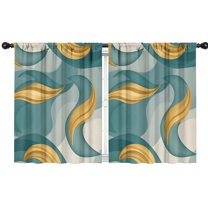 Blackout Kids Curtains,Teal Gold Wave Marble Pattern Childrens Insulated Curtains Set Of 2,Bedroom Essentials,Toddler Room Decor 42"x54"