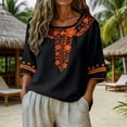 thumbnail image 2 of CONROSES Mothers Day Gift Womens Short Sleeve African T-Shirts Crewneck Retro Graphic Loose Fit Summer Tee Blouses for Lady, 2 of 4