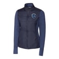 thumbnail image 2 of Women's-Cutter & Buck  Navy Sporting Kansas City Stealth Hybrid Quilted Full-Zip Windbreaker Jacket, 2 of 3