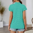 thumbnail image 4 of Fiudx Camisas de Mujer Blusa de Manga Corta con Volantes Sólidos, Informal, Cómoda Ya La Moda para Mujer, 4 of 4