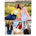 thumbnail image 4 of SHOWMALL Women's Plus Size Cropped Cardigan Long Sleeve Button Down Sweater Casual Knit Tops Shrugs, 4 of 8