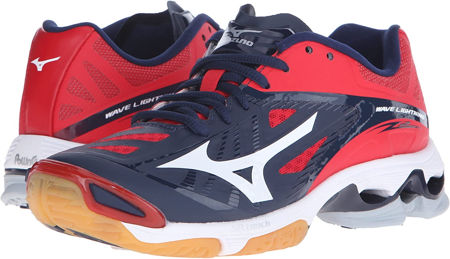 red and blue mizuno volleyball shoes