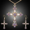 thumbnail image 5 of Xinyolin Rhinestone Inlaid Cross Pendant Necklace - Hook Earrings Jewelry Set, 5 of 8