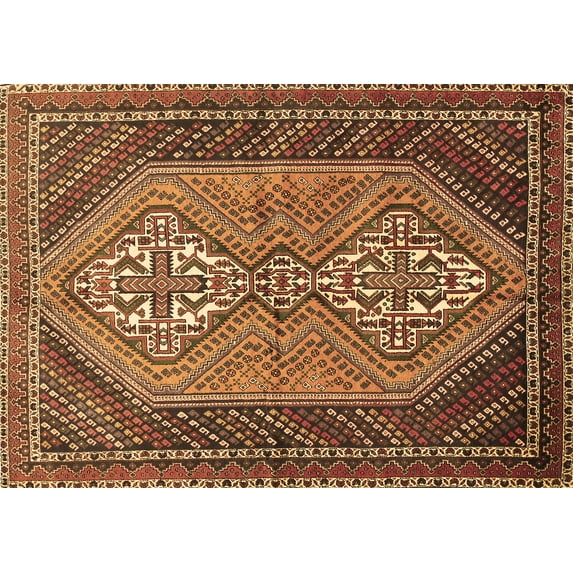 Ahgly Company Indoor Rectangle Persian Brown Traditional Area Rugs, 7' x 10'