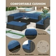thumbnail image 6 of PUDO 10 Piece Patio Furniture Conversation Rattan Wicker Outdoor Lawn Furniture Covers Set Couch with Storage Box Removable BlueBlack Cushions Seating Sets and Glass Table, 6 of 7