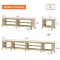 thumbnail image 4 of Fitueyes 118" Wood TV Stand for 85-100" TVs, Media Console Table with Open Shelves for Living Room Bedroom, Oak, 4 of 6