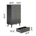 thumbnail image 4 of Asofer 5 Drawer Dresser for Home, Wood Chest of Drawers with Metal Handle for Bedroom, Black, 4 of 5