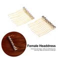 thumbnail image 3 of MasteelfCA 2Pcs Alloy Women Hair Combs Rhinestone Pearl Hair Clips All-match Headdress, 3 of 7