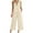 01 Beige, variant on bnaln Linen Sets for Women 2 Piece Plus Size Lounge Set Summer Outfits V Neck Sleeveless Crop Tank Tops Wide Leg Capri Pants with Pocket Loose Fit Dressy Cotton Linen Travel Outfits