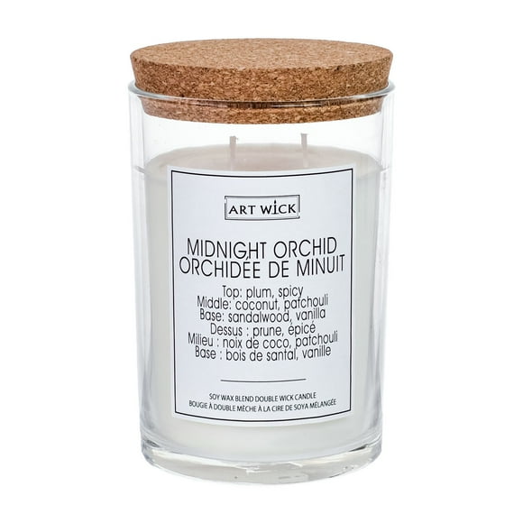 Art Wick 18OZ MIDNIGHT ORCHID Soy Wax Blended Scented Candle,2 cotton wick, · 18oz<br>· 510g<br>· 1 pack