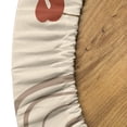 thumbnail image 5 of Ambesonne Mid Century Fitted Round Tablecloth, Rainbows Boho Modern, 45"- 56" Diameter, Eggshell Dried Rose Grey, 5 of 5