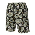 thumbnail image 3 of Wukai Skull with Dollar Print Beach Trunks with Compression Liner Swimsuit Quick Dry Beach Sports Shorts with Pocket-XX-Large, 3 of 8
