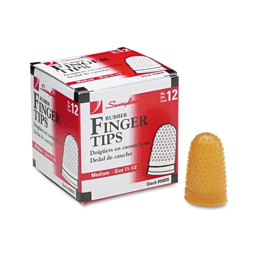 "Rubber Finger Tips, 11 1/2 (medium), Amber, Dozen | Bundle of 10 Dozen"