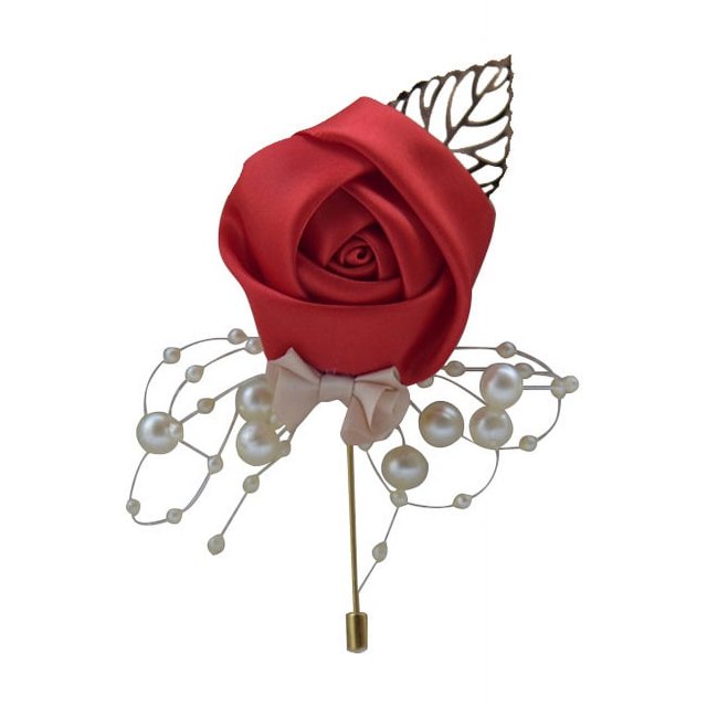Broche de flores frescas para el pecho de los novios en forma de corazón, adecuado para bodas, Halloween, Navidad