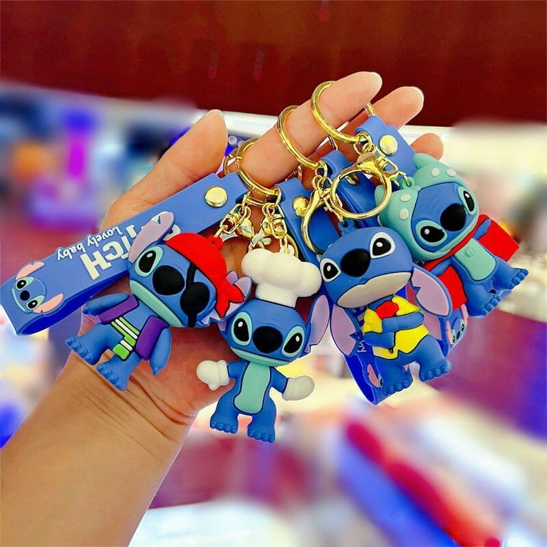 Anime Disney Stitch Keychain Cute Cartoon Doll Lilo & Stitch Keyring Pvc  Car Key Chain Fashion Backpack Pendant Kids Toys Gifts 