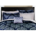 thumbnail image 3 of Mainstays Leaf Medallion Bed in a Bag Coordinating Comforter Set, Navy, Queen, 3 of 5