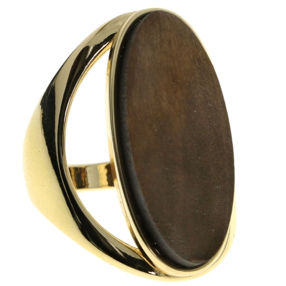 Mi Amore Wood Accent Sized-Ring Gold-Tone Size 8.00
