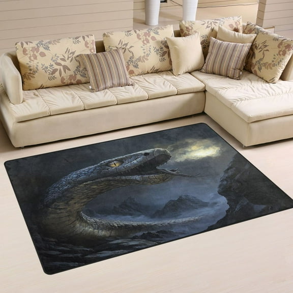 Non-Slip Area Rug 31"x20" Indoor Washable Floor Mats Carpet Printed for Living Room, Bedroom, Home Decor Giant Snake